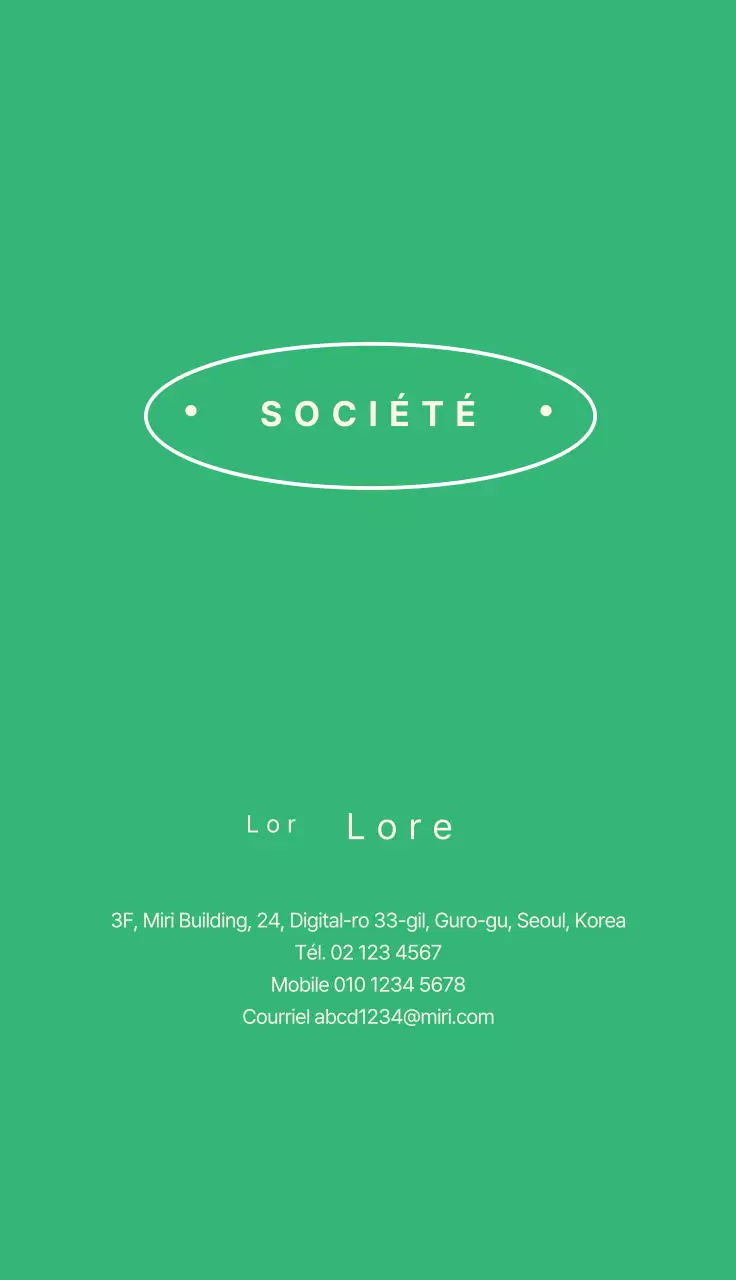 Entreprise ovale bordée de vert