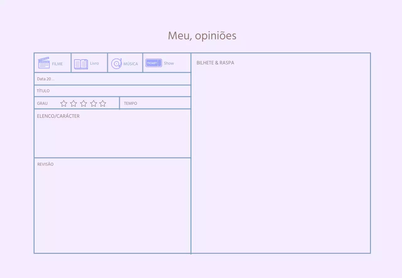 Ícone roxo Diário de revisão simples