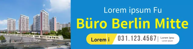 Blaues Wohnungsbild zur Werbung für Ihre Immobilie