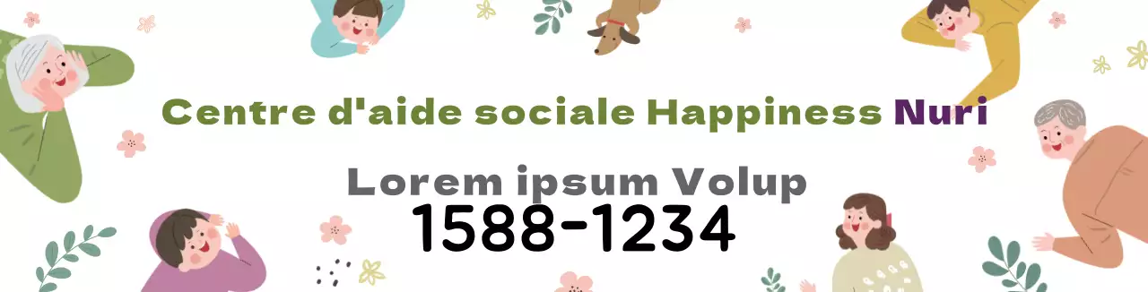 Illustration d'un personnage blanc et chaleureux centre d'aide sociale