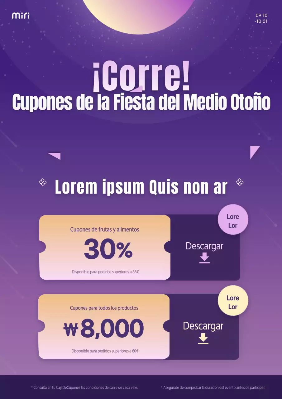 Cupón de descuento mensual