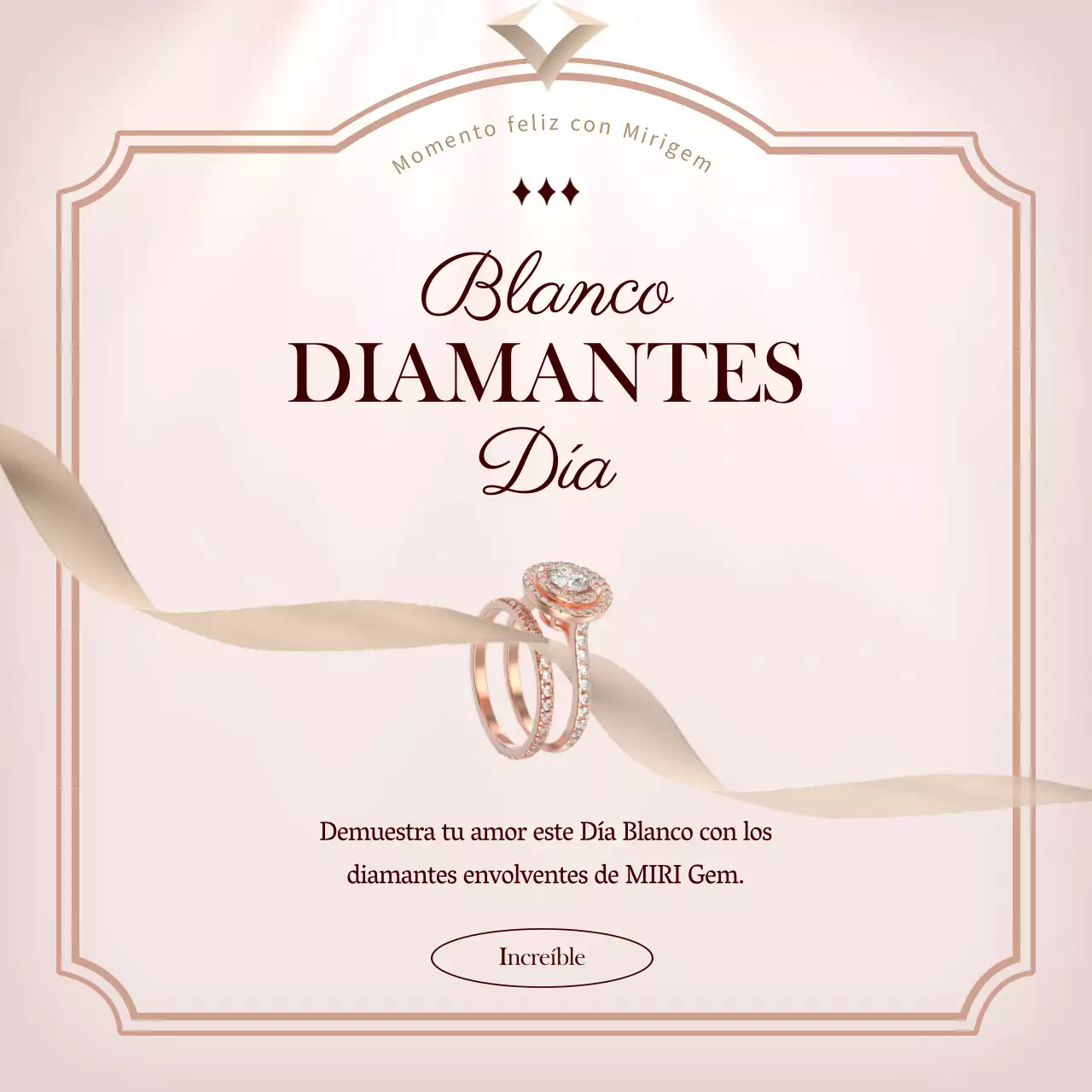 Día Blanco Anillo de Diamantes Regalo Promoción