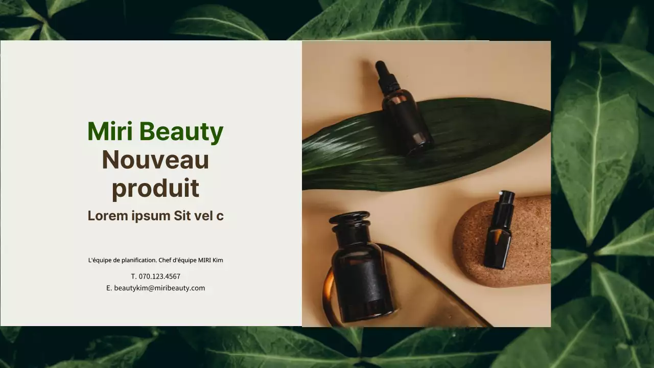 Proposition de produits cosmétiques pour hommes en brun et vert