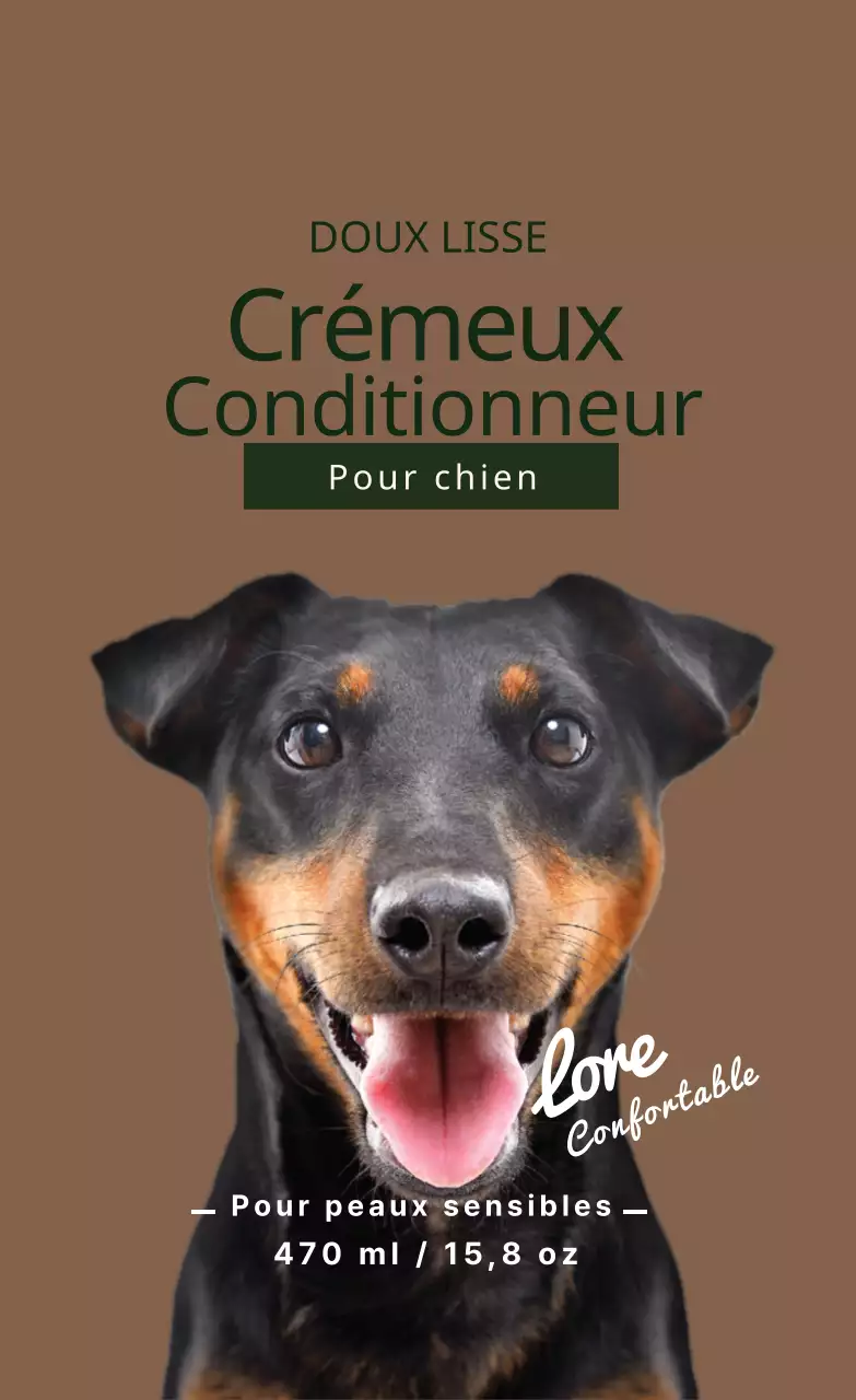 Etiquette pour chien avec photo marron
