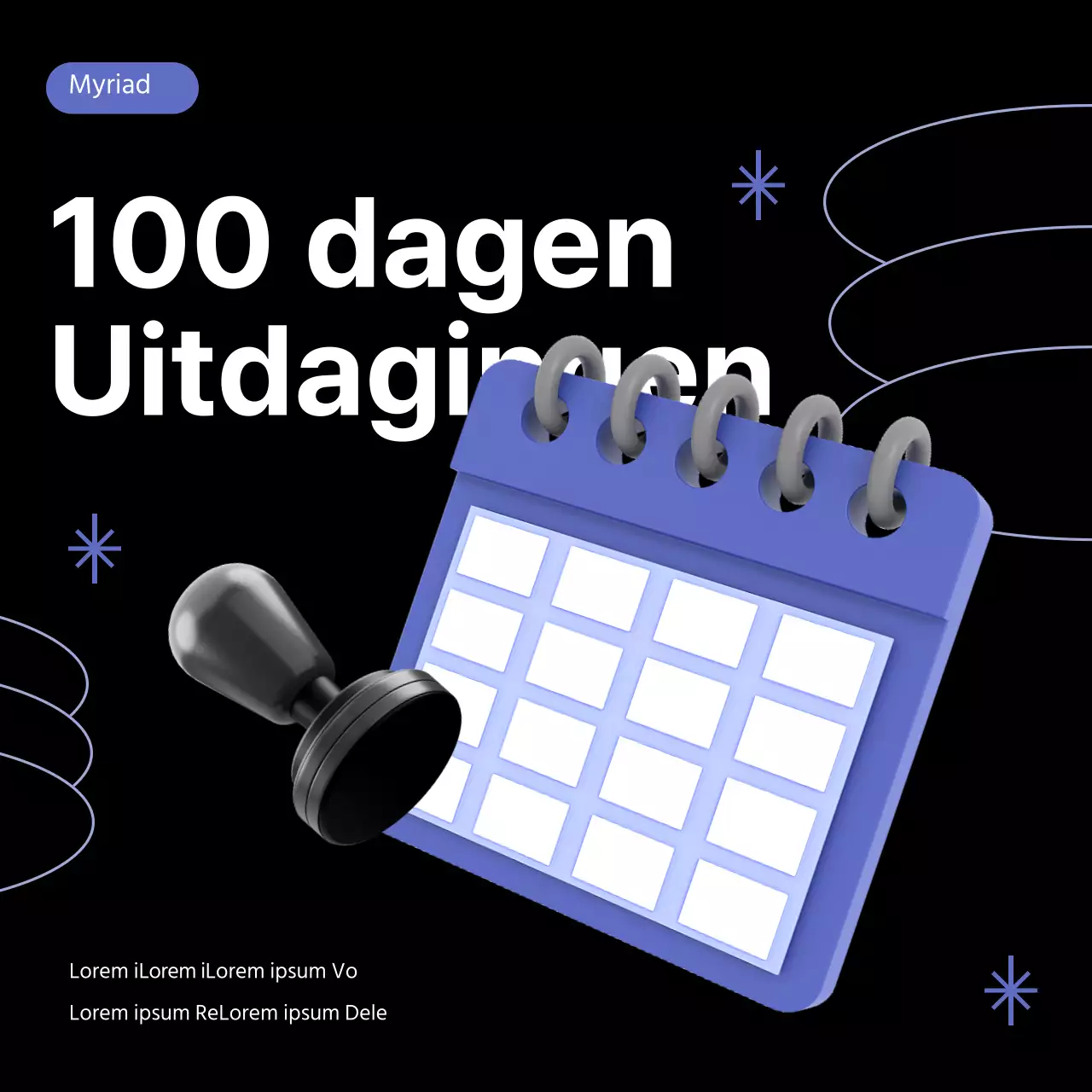 Black Purple Simple ChallengeInstagram feeds voor evenementen