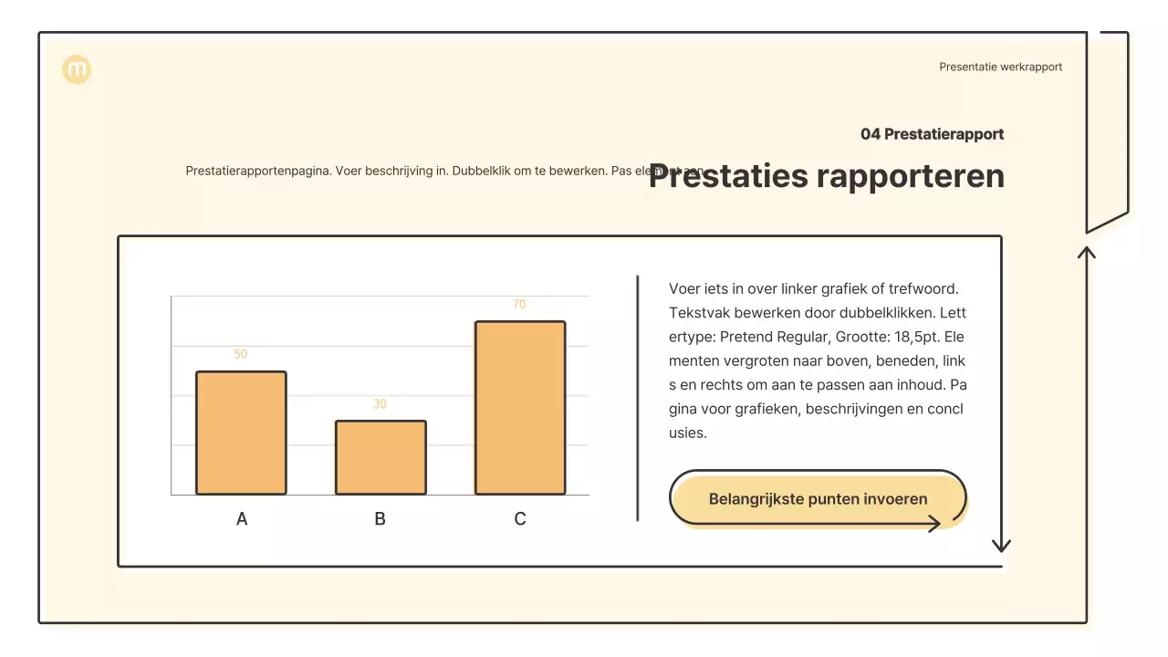 Puntvormen met pijlen in lichtgeel Zakelijk presentatiepakket