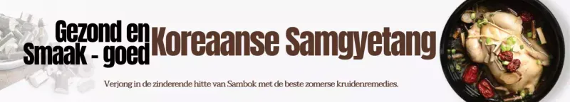 Koreaanse Samgyetang promoten in kalme tinten op een witte achtergrond