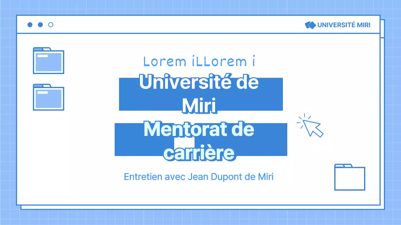 Présentation du mentorat professionnel en bleu clair