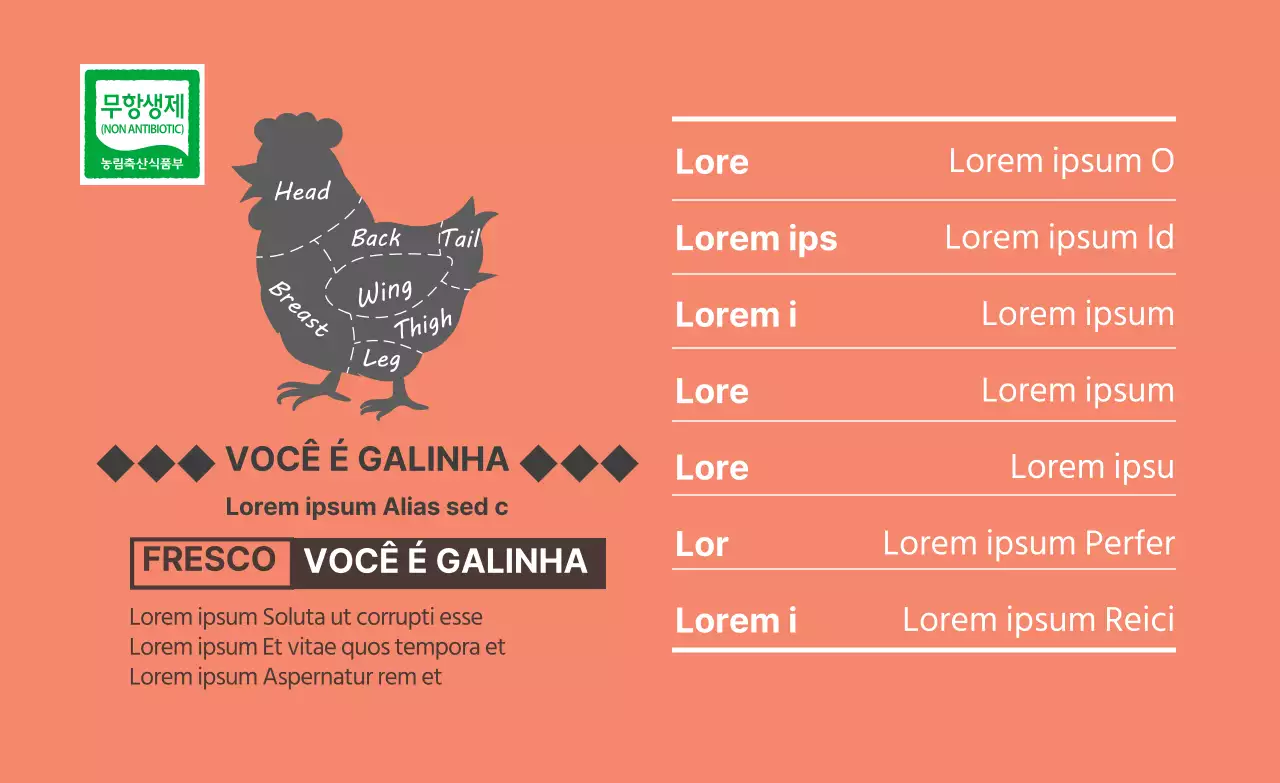 Rótulos de carne com ícones parciais multicoloridos