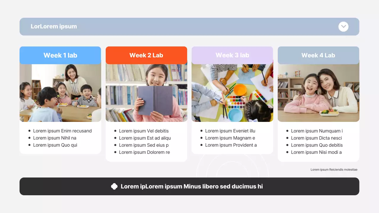 Labrapport met blauwe en oranje kaders