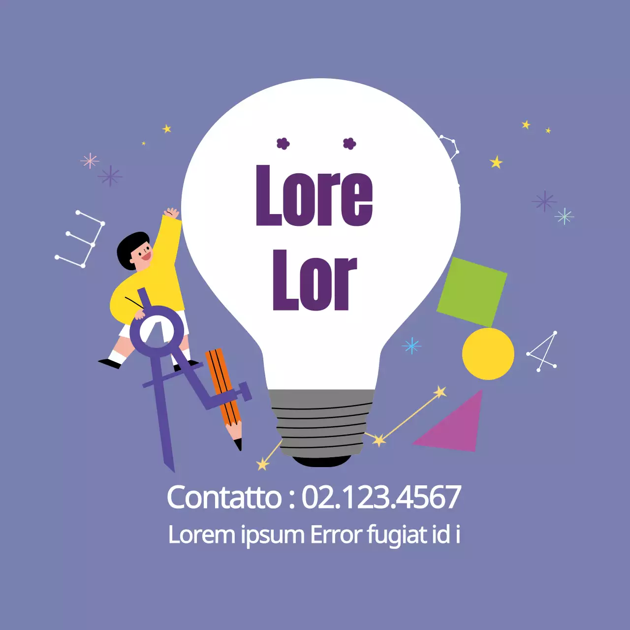 Illustrazione viola matematica scuola tutoraggio promozione