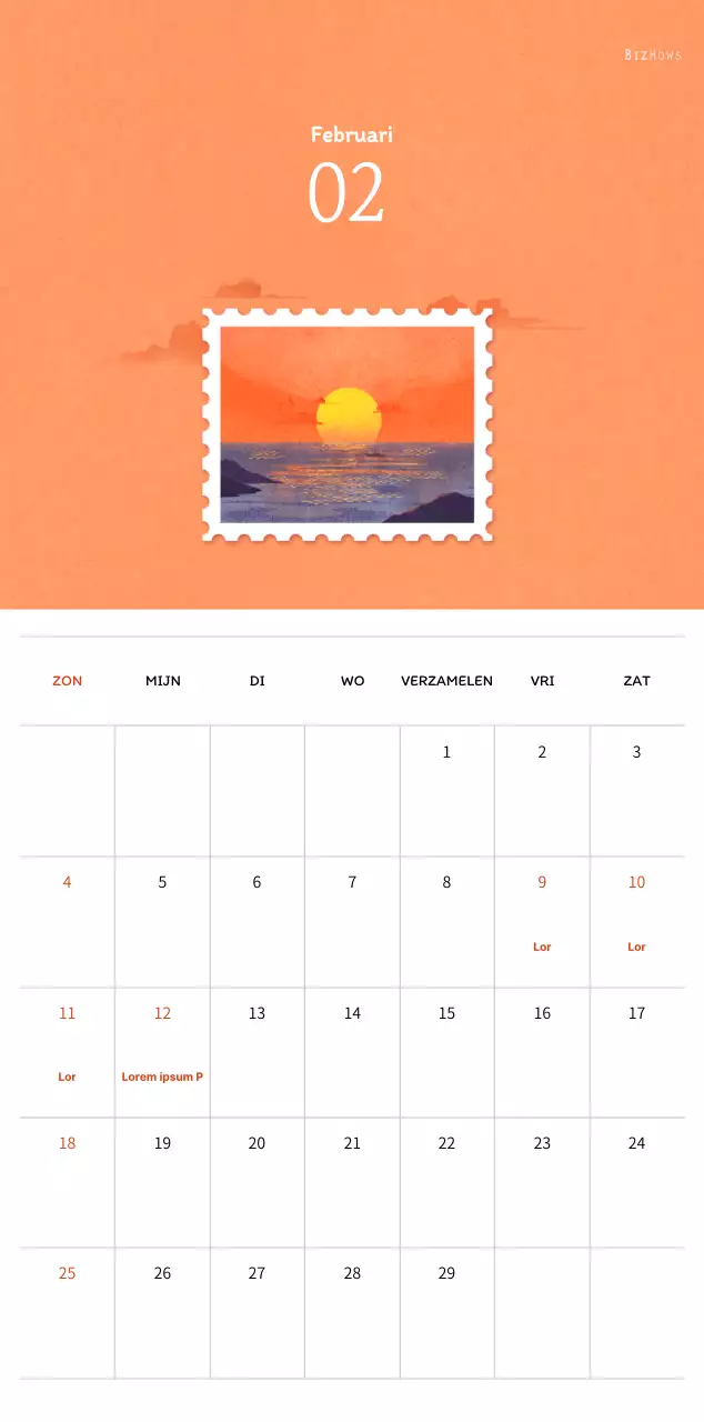 Stempelillustraties met een warm concept