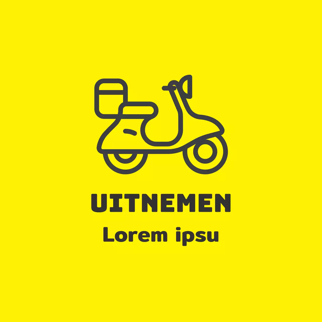 Geel zwart geïllustreerd in-store packable label