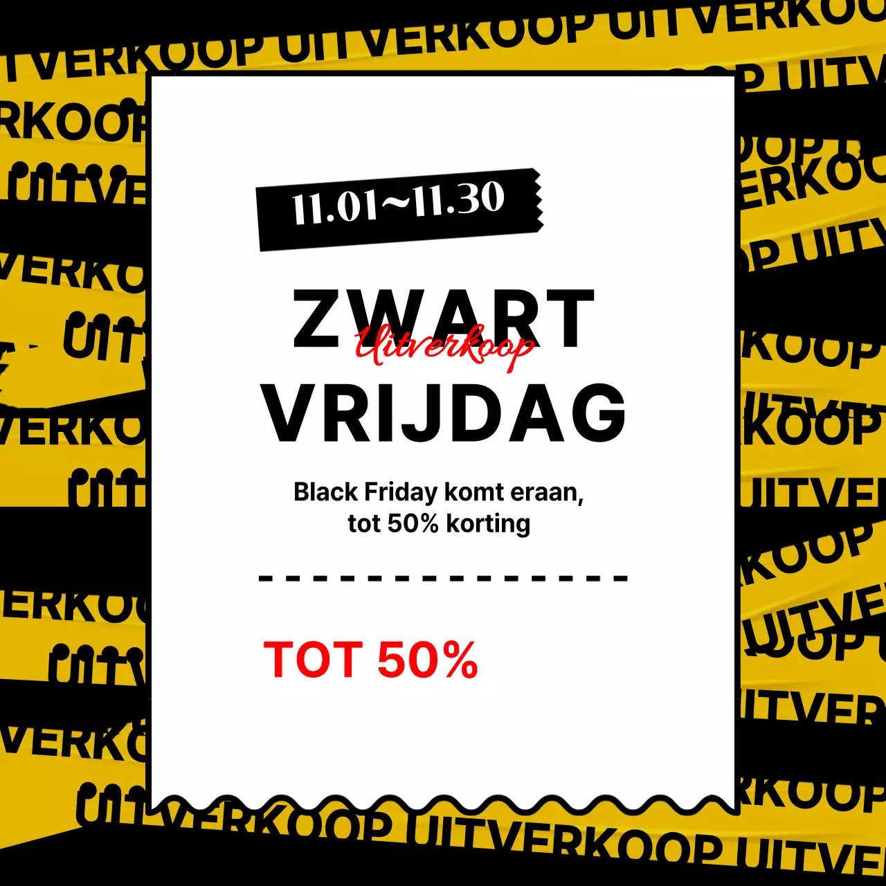 Zwarte vrijdag in zwart en geel