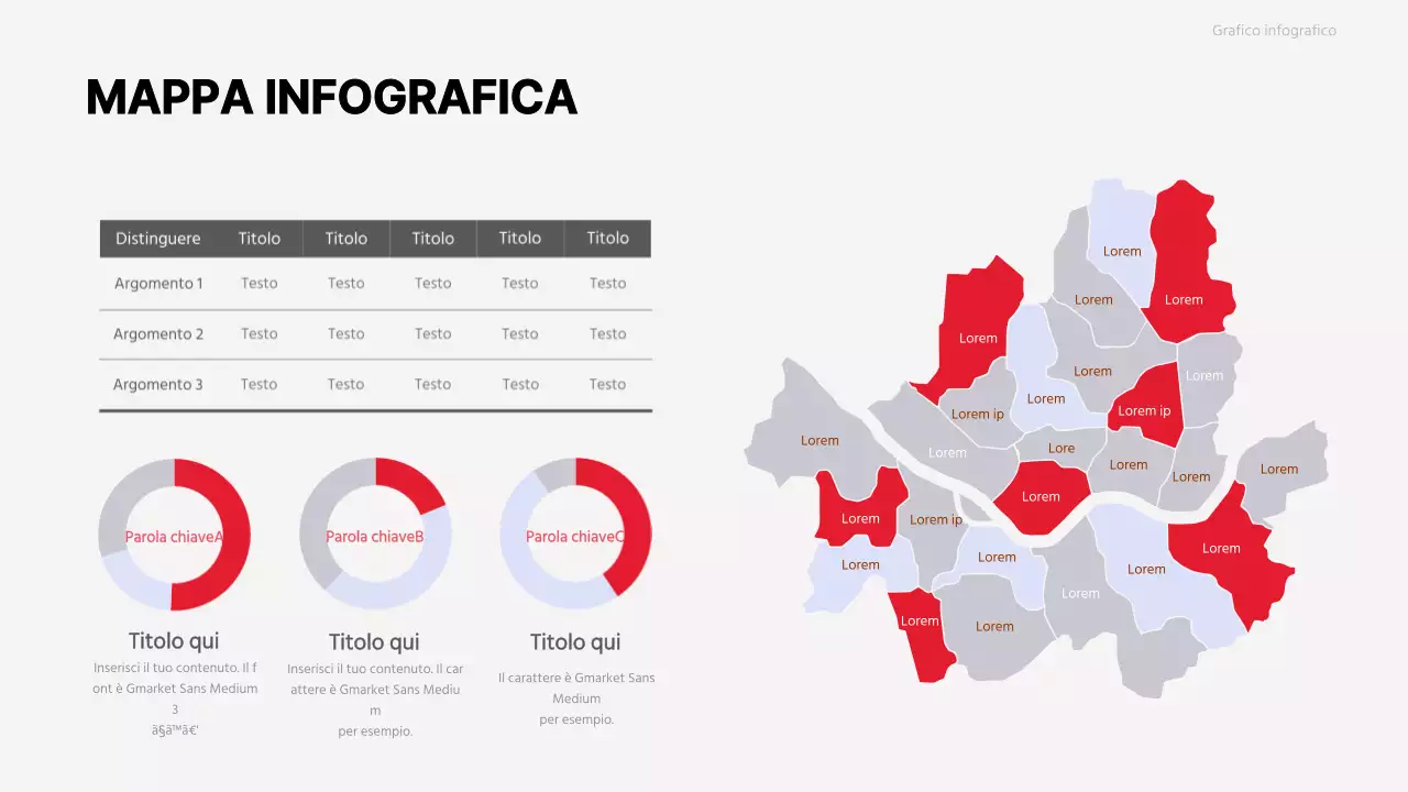 Mappa dei quartieri di Seoul in rosso e grigio