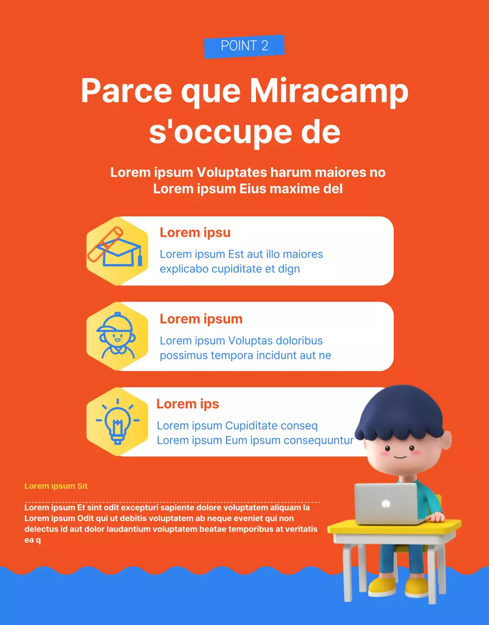 Thème de l'enseignement primaire bleu jaune orange