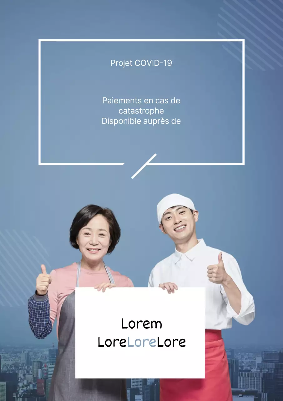 Un avis de paiement propre et bleu en cas de catastrophe
