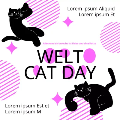 Schwarz, einfach, illustriert Cat Day Inhalt