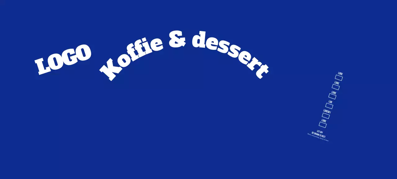 Blauw eenvoudig beletterd tekstcafé