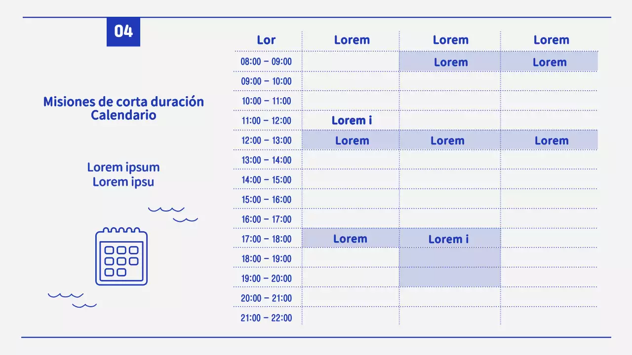Una sencilla misión de verano con líneas azules y blancas