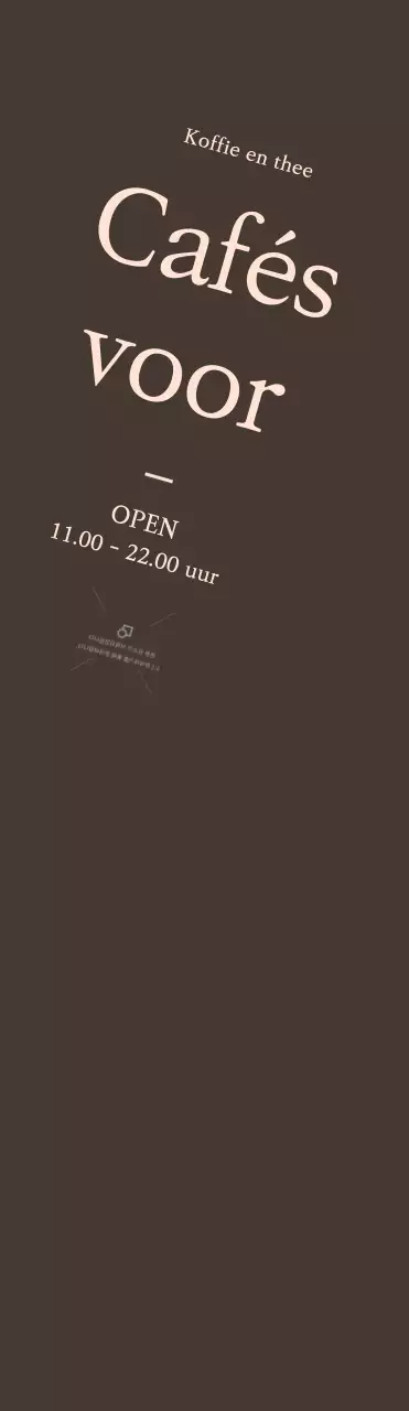 Grote cafe opening promotie op bruine achtergrond