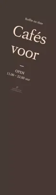 Grote cafe opening promotie op bruine achtergrond
