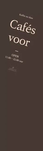 Grote cafe opening promotie op bruine achtergrond