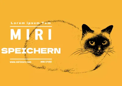 Gelbes illustriertes Etikett einer Tierhandlung