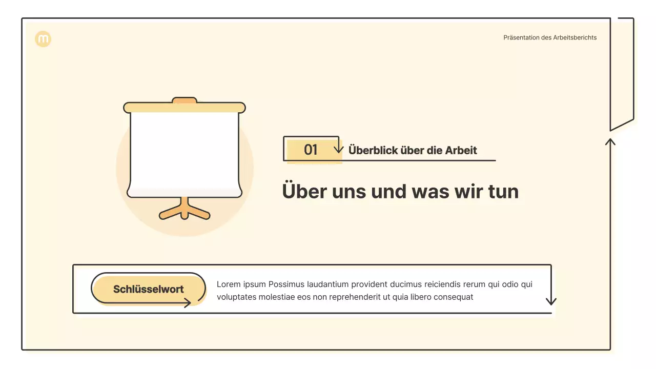 Punktformen mit Pfeilen in hellgelb Business-Präsentationsmappe