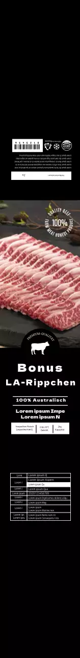 Schwarzes Foto la Rippen Etikett