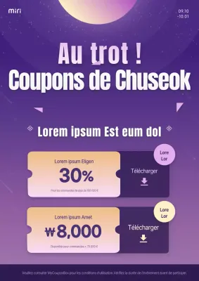 Coupon de réduction mensuel