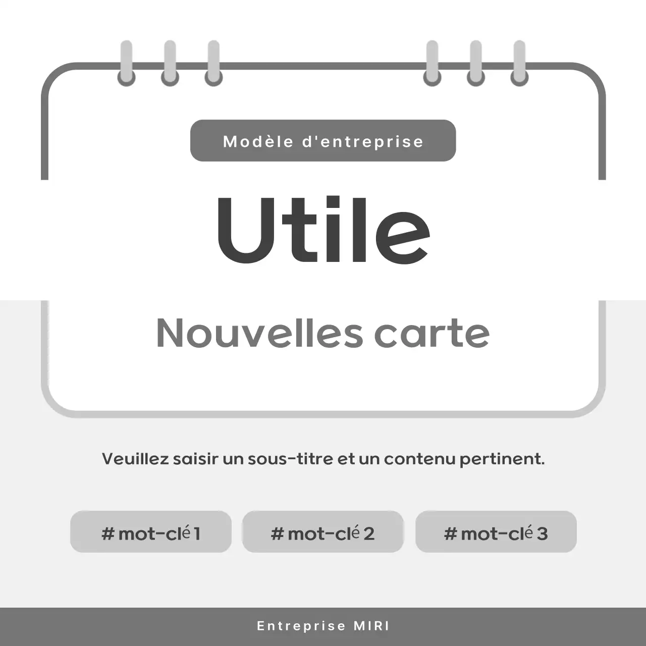 Postes d'affaires simples en noir et blanc