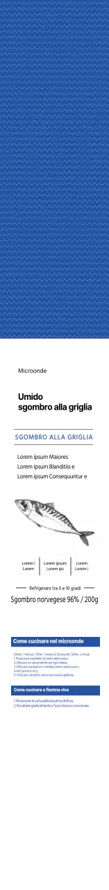 Prodotto ittico sgombro alla griglia