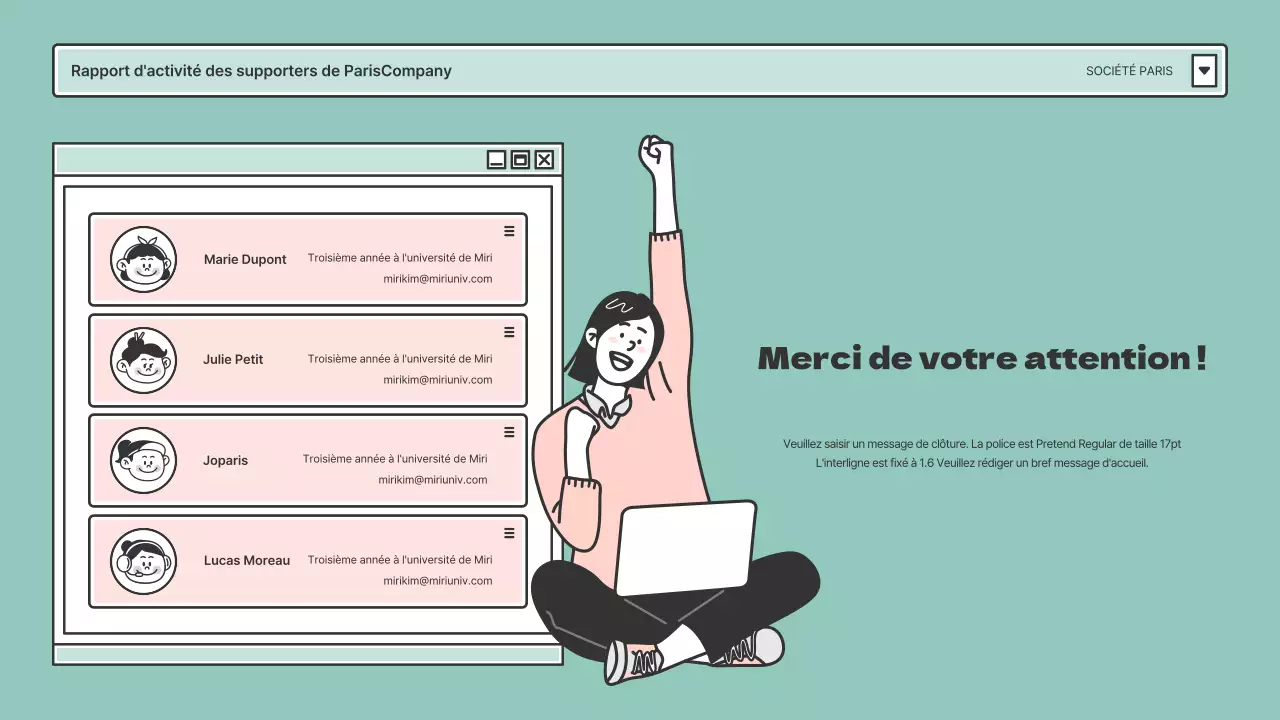 Rapports des donateurs dans des cadres de navigation rose et menthe