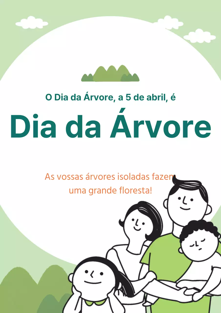 Promover o Dia Verde com uma ilustração de uma família verde