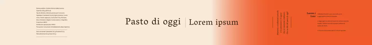 Etichetta di stufato di kimchi rosso avorio sfumato