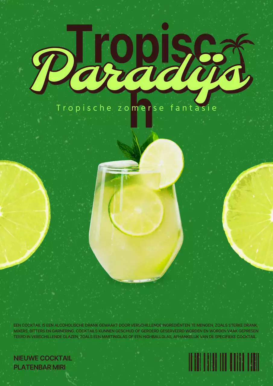 Promoot een tropische cocktail in rood en groen