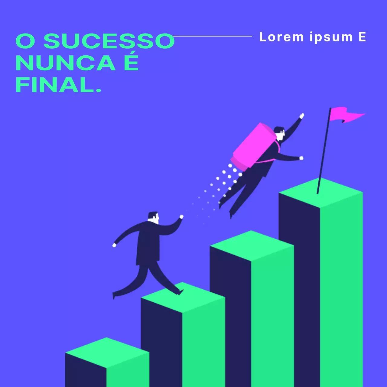 Mensagens de sucesso com um toque de azul e verde