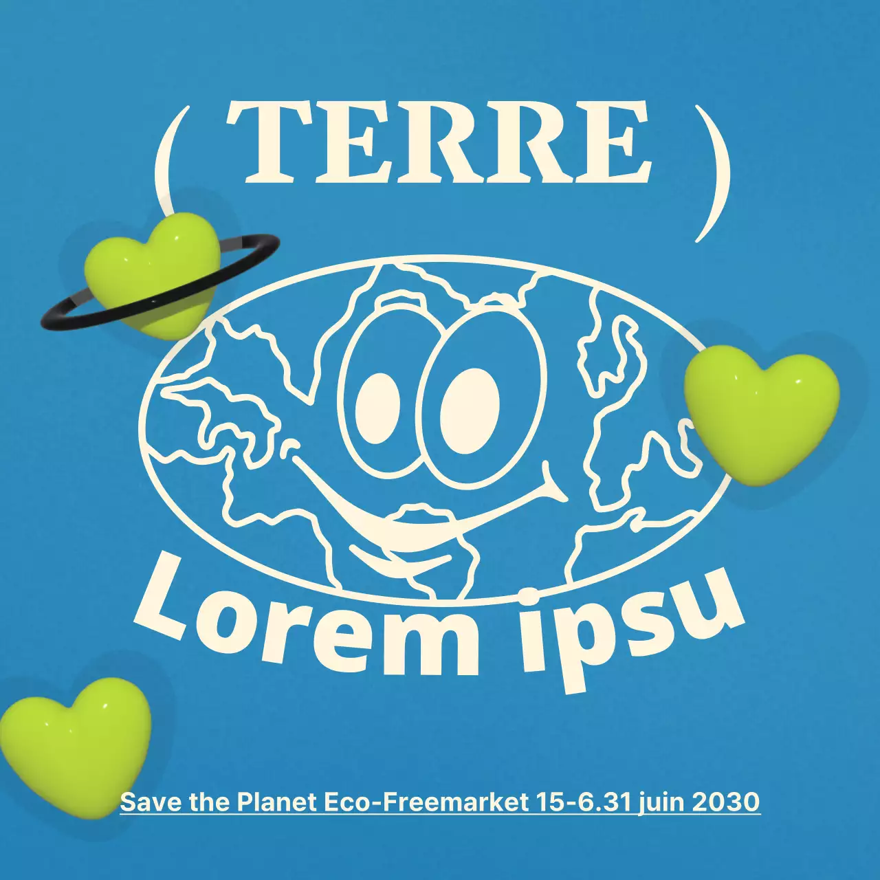 Un joli message environnemental bleu clair