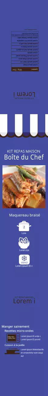 Étiquette illustrée bleue pour le maquereau