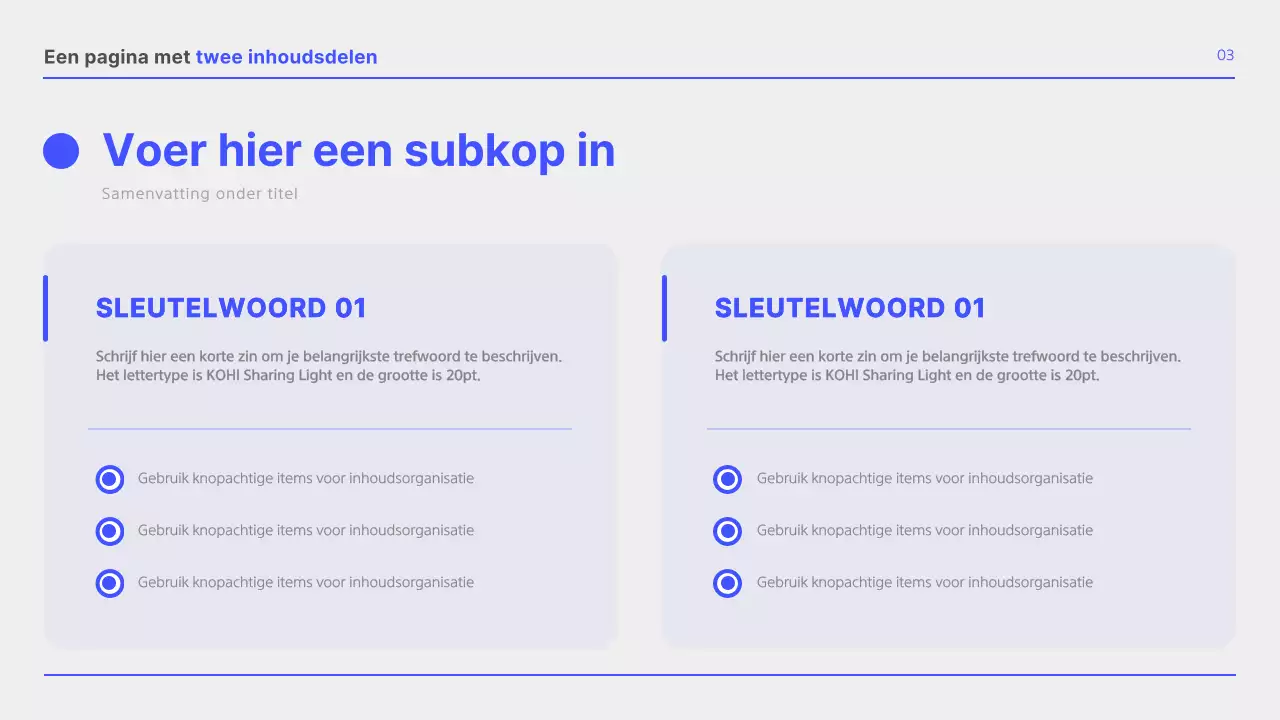 Eenvoudig blauw en wit zakelijk lay-outrapport