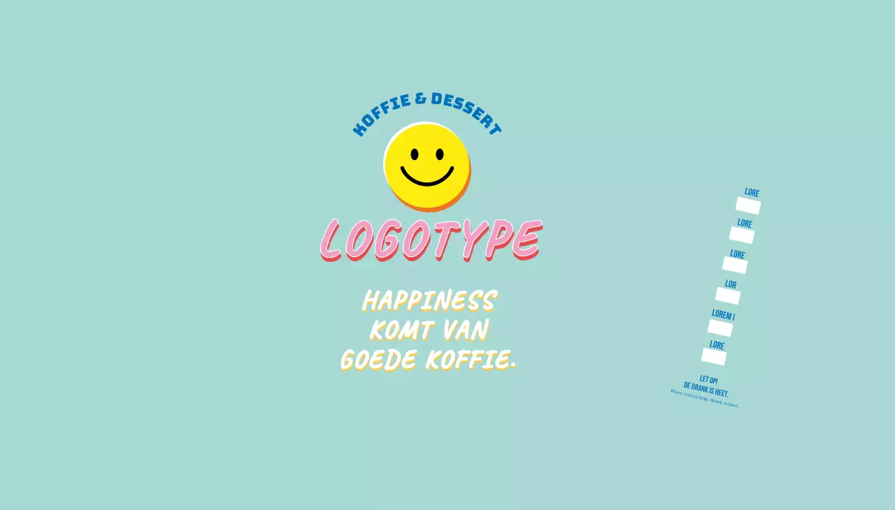 Blauw Schattig Illustratie Cafe