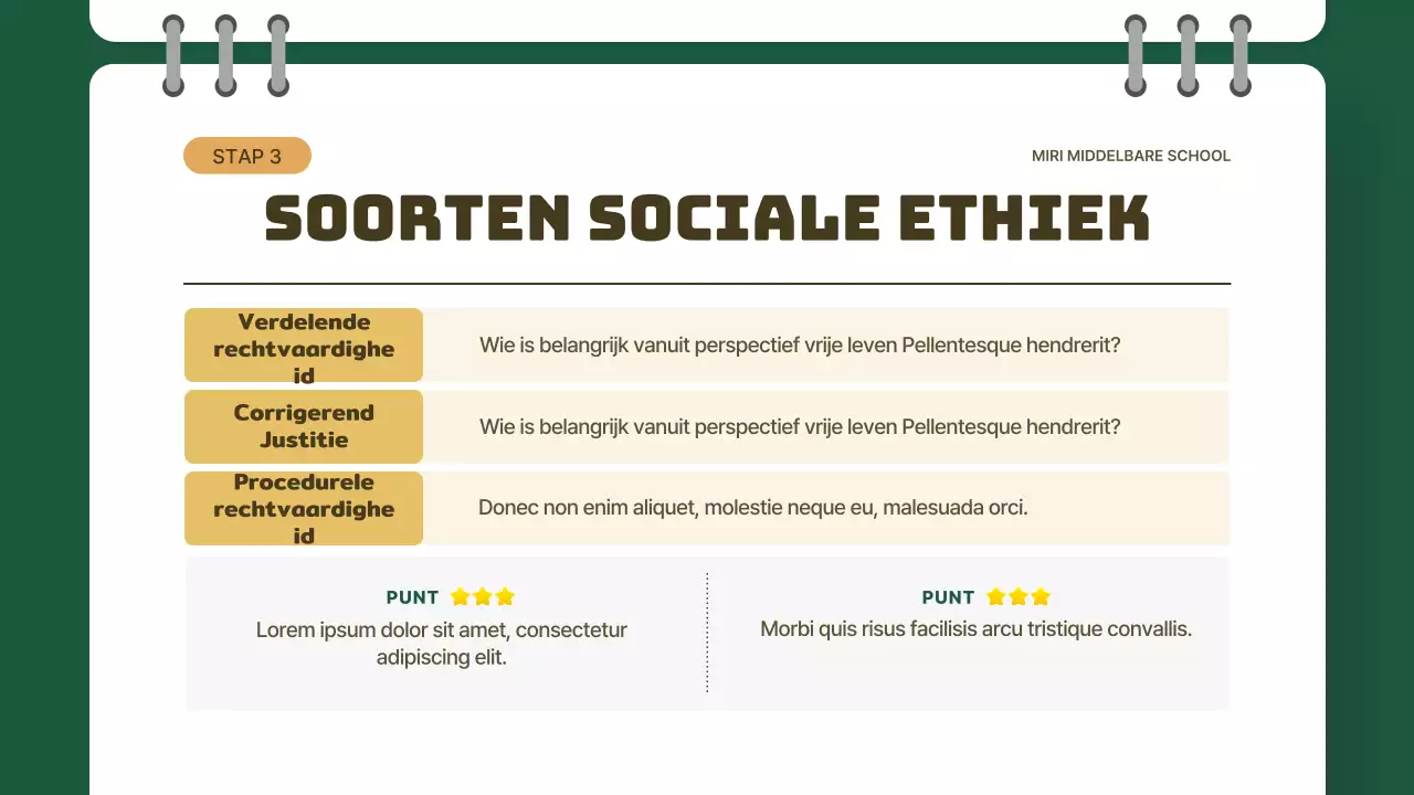 Geel en Groen Klasconcept Ethiekles