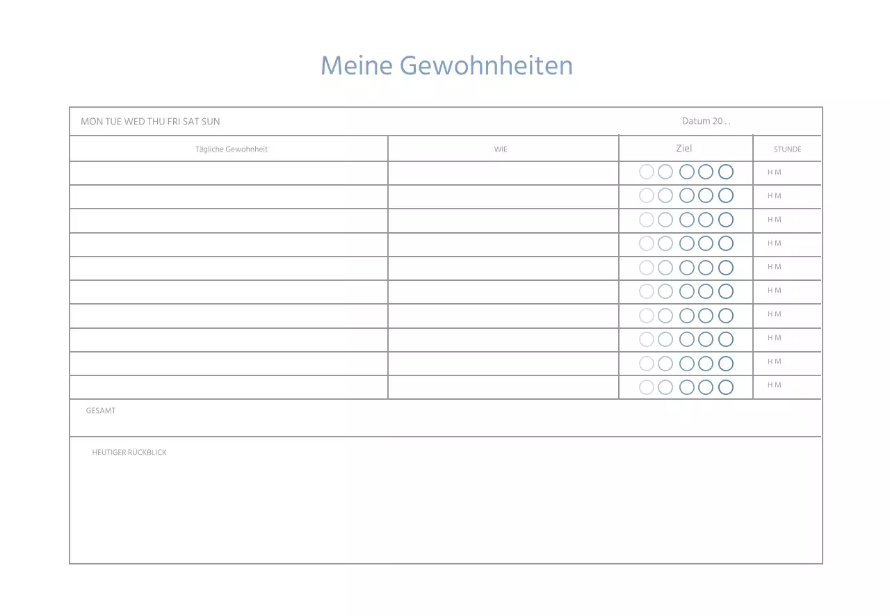 Blue Lines Einfacher Planer