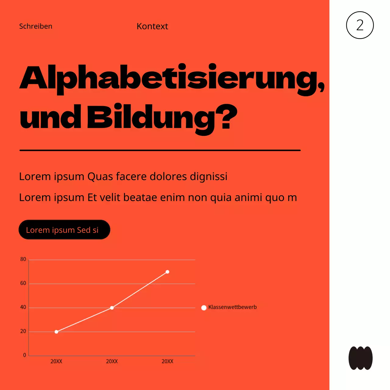 Ein einfacher, orange-roter Leitfaden für Informationen über die Schule