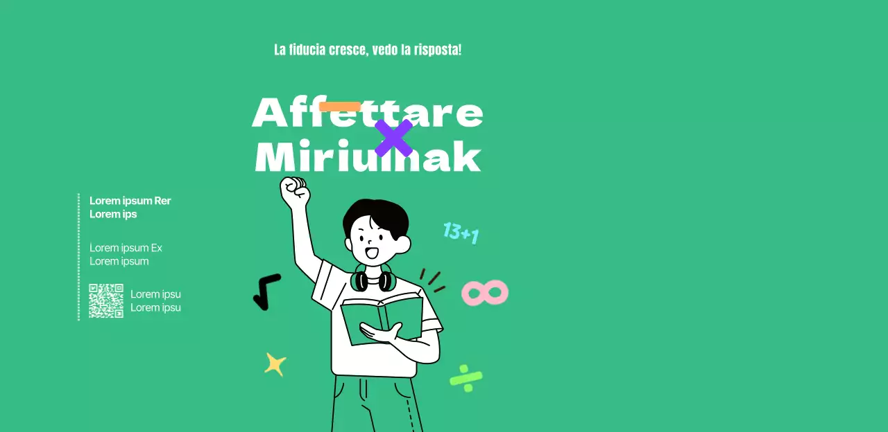 Scuola di matematica secondaria con illustrazione di studenti in verde