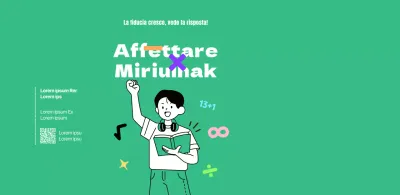 Scuola di matematica secondaria con illustrazione di studenti in verde