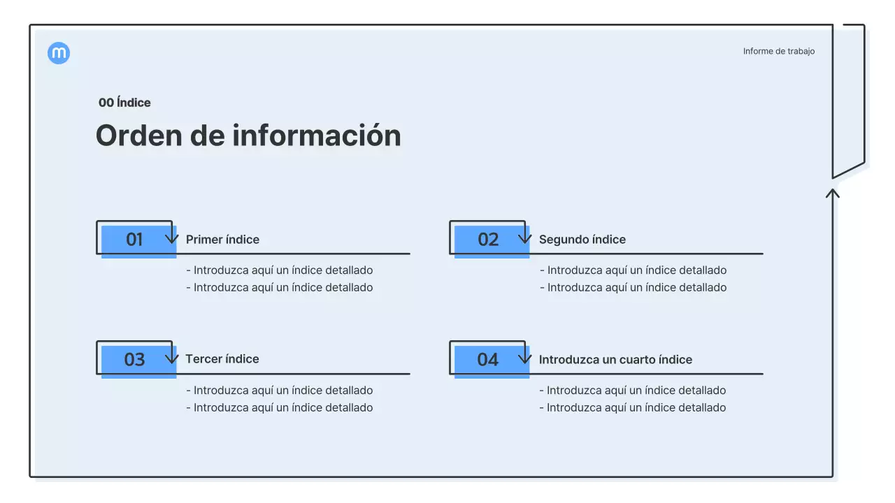 Formas de puntos con flechas azul claro kit de presentación empresarial