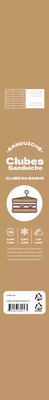 Sanduíche de ícone simples castanho lancheira