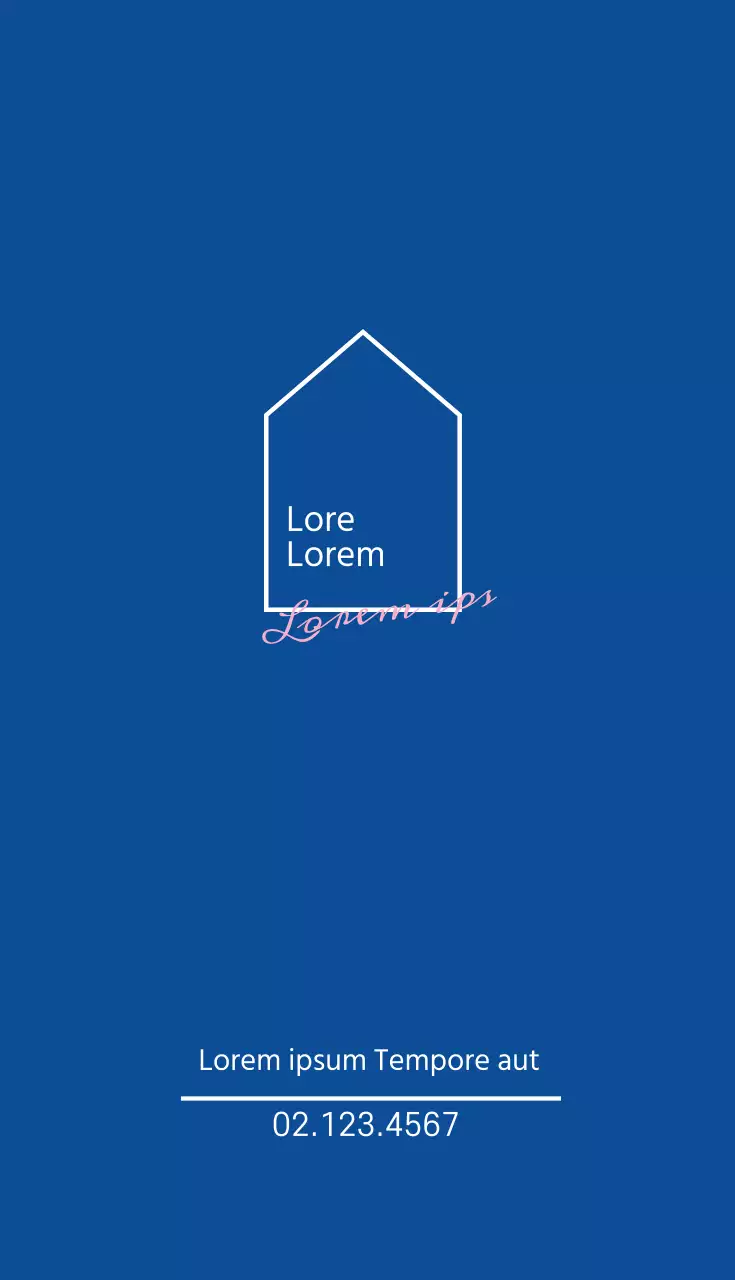 Blauwe illustratie onroerend goed logo visitekaartje